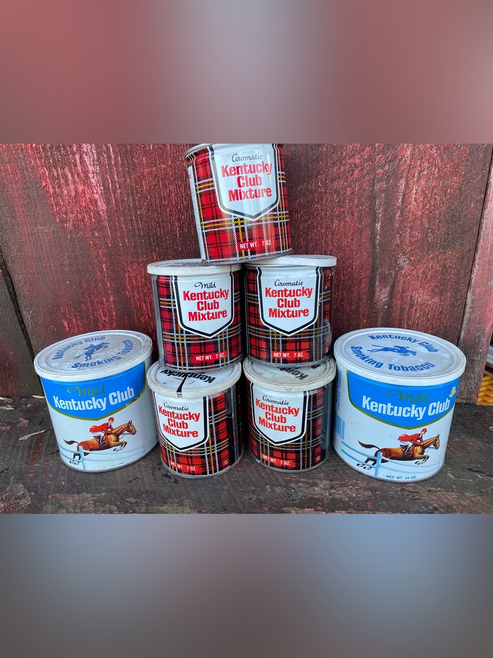 Vtg Lot of Kentucky Club Tobacciana Tins